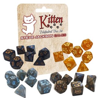 Kitten Polyhedral Dice Brown (7)