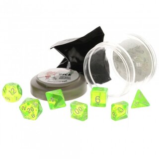 Lucky Dice Set - Clear Neon Green (7)