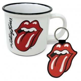 Pyramid Gift Set (Campfire Mug and Keychain) - The Rolling Stones (Lips)