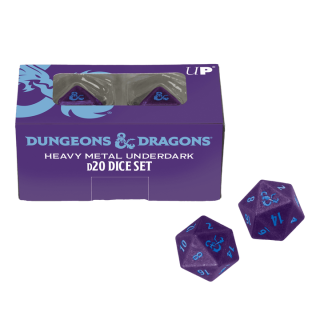 UP - Phandelver Campaign 2D20 Heavy Metal Dice &quot;Royal Purple and Sky Blue&quot; for Dungeons &amp; Dragons