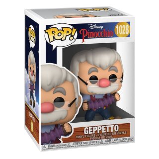 Pinocchio 80th Anniversary POP! Disney Vinyl Figur Geppetto W/Accrdion 9 cm *M&auml;ngelexemplar*