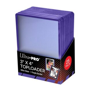 UP - 3&quot; x 4&quot; Ultra Purple Border Toploader (25)