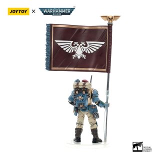 Warhammer 40k Action Figure 1/18 Astra Militarum Tempestus Scions Command Squad 55th Kappic Eagles Banner Bearer 12 cm