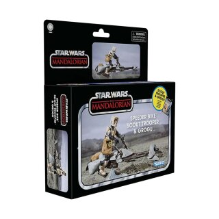 Star Wars: The Mandalorian Vintage Collection Vehicle with Figures Speeder Bike with Scout Trooper &amp; Grogu