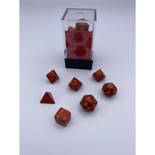 Scarab&reg; Mini-Polyhedral Scarlet&trade;/gold 7-Die Set