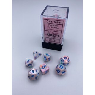 Festive&reg; Mini-Polyhedral Pop Art&trade;/blue 7-Die set