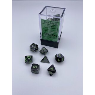 Gemini&reg; Mini-Polyhedral Black-Grey/green 7-Die Set