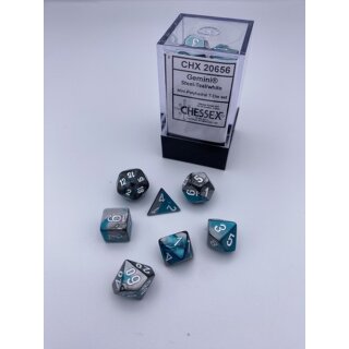 Gemini&reg; Mini-Polyhedral Steel-Teal/white 7-Die Set