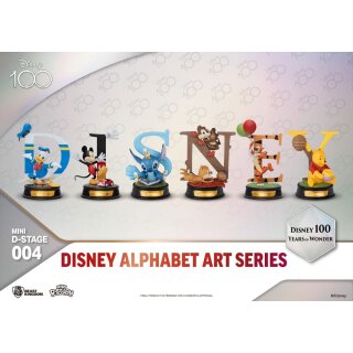 Disney Mini Diorama Stage Statuen 6-er Pack 100 Years of Wonder-Disney Alphabet Art 10 cm