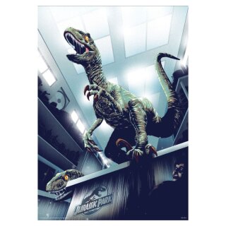 Jurassic Park Kunstdruck 30th Anniversary Edition Hiding in Kitchen Limited Edition 42 x 30 cm