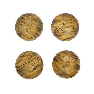 Wooden Planks 60 mm Round Base Toppers (4)