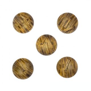 Wooden Planks 50 mm Round Base Toppers (50mm) (5)