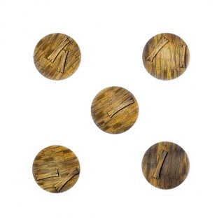 Wooden Planks 50 mm Round Base Toppers  (47mm) (5)