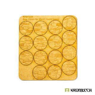 Wooden Planks 25 mm Round Base Toppers (15)