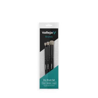 Vallejo - Dry Brush - Dry Brush Set - Natural Hair (S - M - L)
