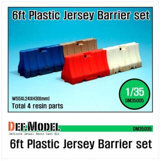 Modern 6ft Plastic Jersey Barrier Set 1/35
