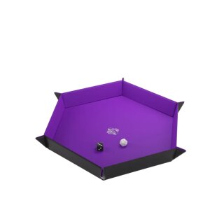 Gamegenic Magnetic Dice Tray Hexagonal - Black &amp; Purple