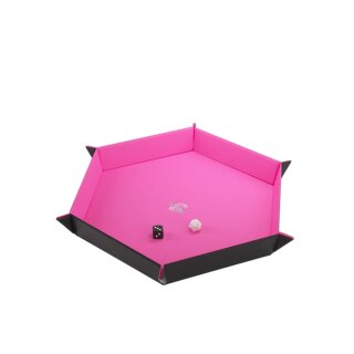 Gamegenic Magnetic Dice Tray Hexagonal - Black &amp; Pink