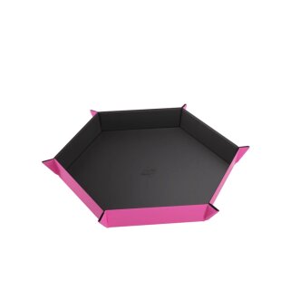 Gamegenic Magnetic Dice Tray Hexagonal - Black &amp; Pink