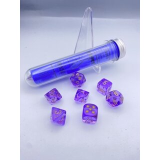 Translucent Polyhedral Lavender/gold 7-Die Set
