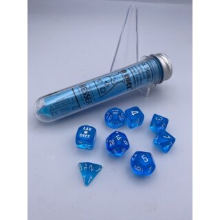 Translucent Polyhedral Tropical Blue/white 7-Die Set