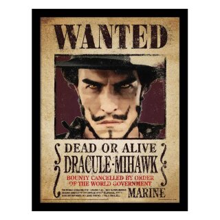 One Piece - Collector Print Poster im Rahmen: Mihawk Wanted