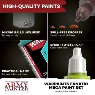 The Army Painter:  Warpaints Fanatic - Mega Paint Set (50 x 18ml)