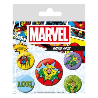 Marvel Ansteck-Buttons 5er-Pack - Loki Comic