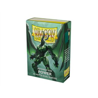 Dragon Shield Japanese Size Sleeves - Dual Matte: Metallic Green  / Power (60)