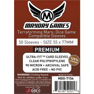 Premium Terraforming Mars: Dice Game Compatible Sleeves (55 x 77mm) (50)
