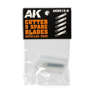 AK- Hobby Knife Spare Blades - Bevelled Egde (5)