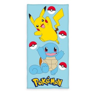 Pokemon Velours-Handtuch - Pikachu &amp; Schiggy