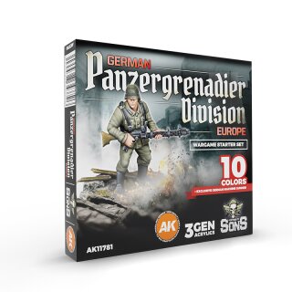 Wargame Starter Set: German Panzergrenadier Division - 10 Colors &amp; Miniature (10x 17ml)