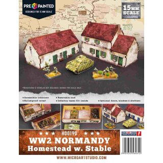 WW2 Normandy Homestead w. Stable (PREPAINTED)