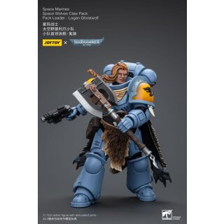 Warhammer 40k Actionfigur 1/18 Space Marines Space Wolves Claw Pack Pack Leader -Logan Ghostwolf 12 cm