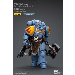 Warhammer 40k Actionfigur 1/18 Space Marines Space Wolves Claw Pack Pack Leader -Logan Ghostwolf 12 cm