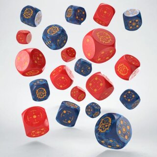 Crosshairs Compact D6 Dice Set: Cobalt &amp; Red