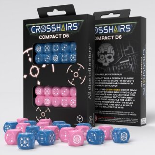 Crosshairs Compact D6 Dice Set: Blue &amp; Pink