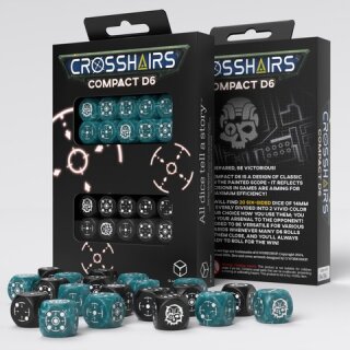 Crosshairs Compact D6 Dice Set: Stormy &amp; Black