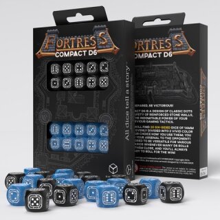 Fortress Compact D6 Dice Set: Black &amp; Blue