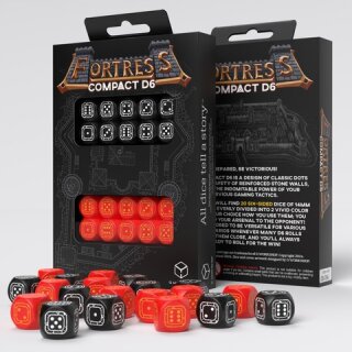 Fortress Compact D6 Dice Set: Black &amp; Red