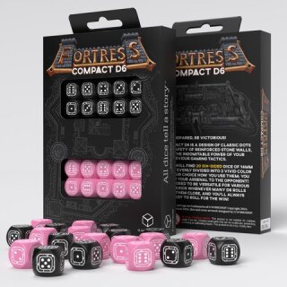 Fortress Compact D6 Dice Set: Black &amp; Pink