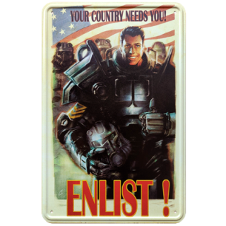Fallout Metal Sign &quot;Enlist&quot;