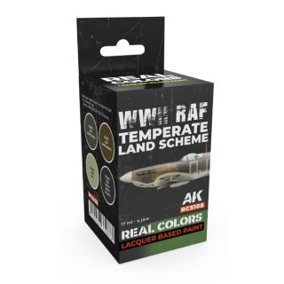 AK Real Colors Paintset - WWII RAF Temperate Land Scheme (4x 17ml)