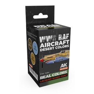 AK Real Colors Paintset - WWII RAF Aircraft Desert Colors (3x 17ml)