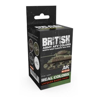 AK Real Colors Paintset - British Army AFV Colors North-West Europe 1944-1945 (4x 17ml)