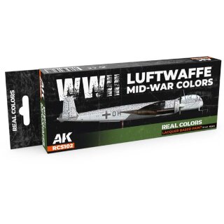 AK Real Colors Paintset - WWII Luftwaffe Mid-War Colors (6x 17ml)