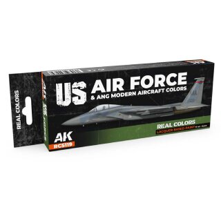 AK Real Colors Paintset - US Air Force &amp; ANG Modern Aircraft Colors (8x 17ml)