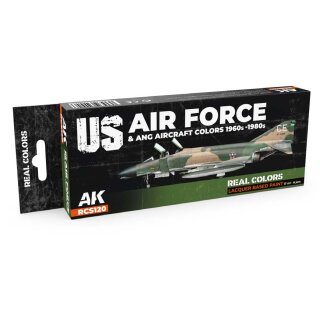 AK Real Colors Paintset - US Air Force &amp; ANG Aircraft Colors 1960s-1980s (8x 17ml)