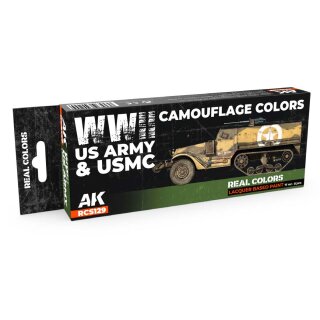 AK Real Colors Paintset - WWII US Army &amp; USMC Camouflage Colors (8x 17ml)